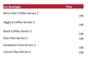 Cafe Levista menu 