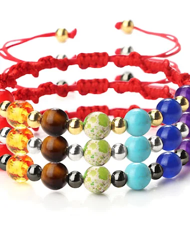 Colorful Stone Beads Bracelet Yoga - 0