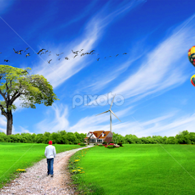 Coming Home by Shahril Khmd - Illustration Flowers & Nature