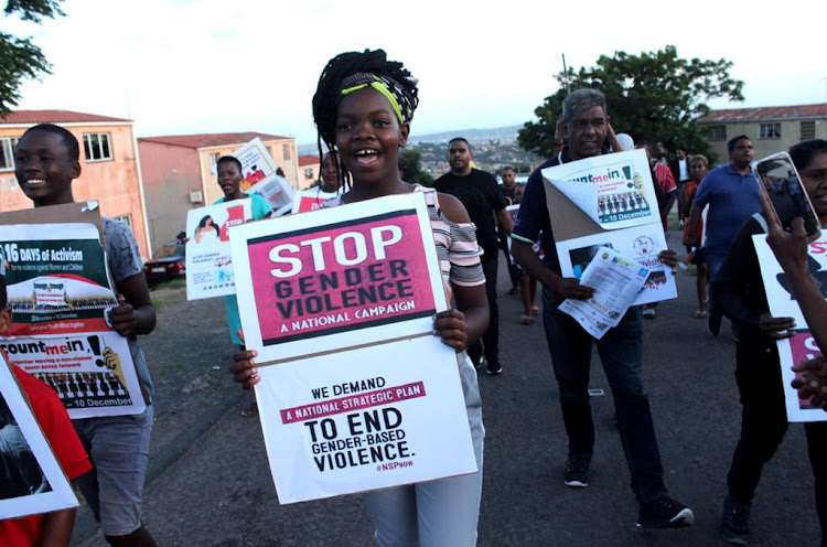 Residents from Bayview, Chatsworth, hold a night walk to raise their voices against gender-based violence.