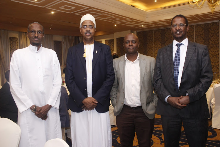 Lagdera MP Mohamed Hire, Red Cross secretary general Abbas Gullet, Horn director Hassan Khannenye and Dadaab MP Mohamed Duale