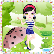 Girl in the rain Dress Up  Icon