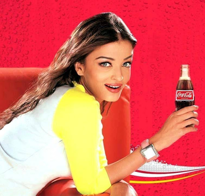 Aishwarya Rai with cocacola bottle