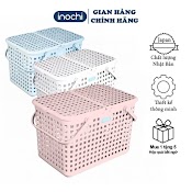 [Mã Lifemc11Sa Giảm 30K]Giỏ Đựng Quần Áo , Làn Đi Sinh Đựng Đồ Đi Sinh Có Nắp Nhựa - Chính Hãng Inochi