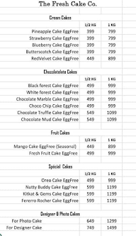 The Fresh Cake Co. - Bakery menu 1