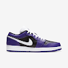 air jordan 1 low court purple / black / white