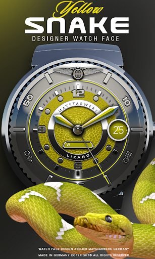 Yellow Snake Watch Face