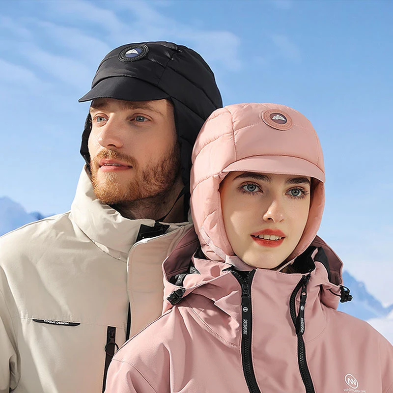 Gorro de plumón para mujer ciclismo resistente al viento impermeable protección auditiva cálido gorros de moda invierno engrosar gorras
