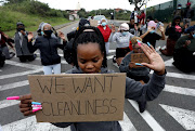 University of KwaZulu-Natal students protest over dirty residences at the Westville campus following the suspension of cleaners.