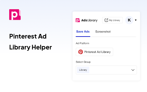 Salvamento de anúncios do Pinterest e Auxiliar Criativo