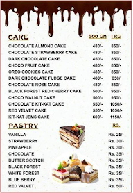 Wow! Cakes menu 1