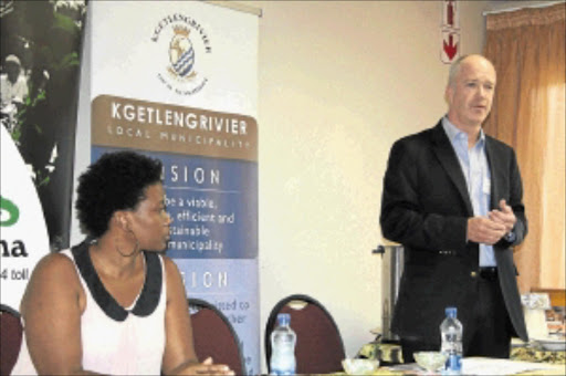 UPBEAT: Kgetlengrivier mayor Kim Medupe and Bakwena chief executive Graeme Blewit during the signing of the memorandum of understanding. PHOTO: BAFANA MAHLANGU