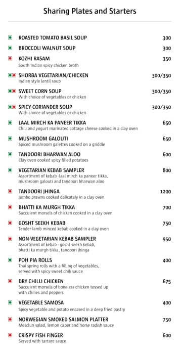 Seagull - Vivanta By Taj Fisherman's Cove menu 