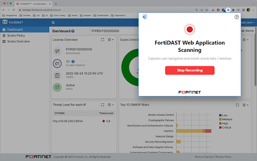 FortiDAST Web Application Scanning