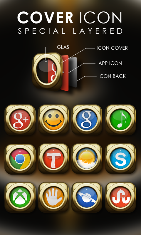 Gold S 1 Next Launcher theme Screen 2