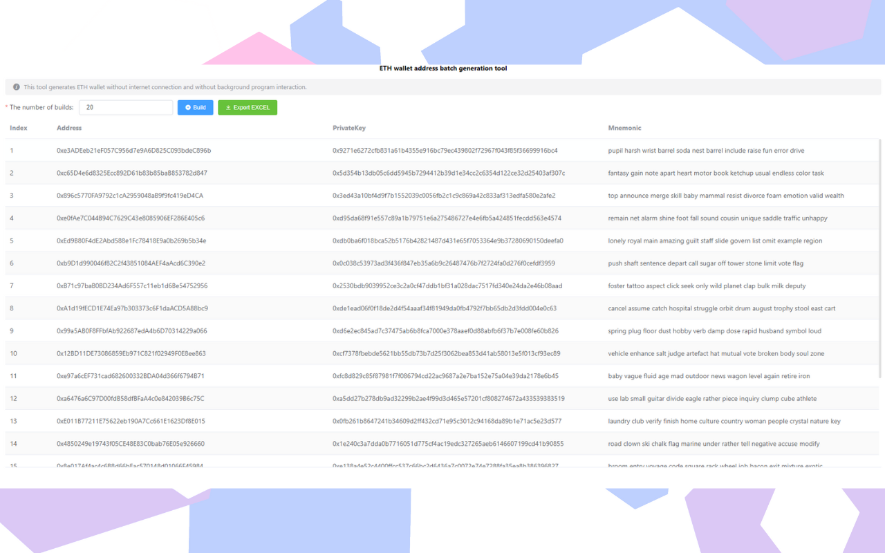 ETH wallet address batch generation Preview image 4