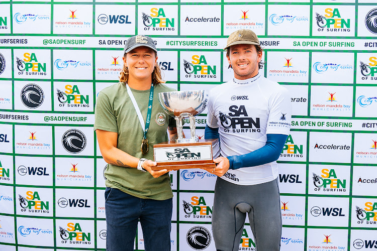 SA duo Sarah Baum and Luke Slijpen were the winners of the SA Open of Surfing at Pollok Beach in Gqeberha on Sunday