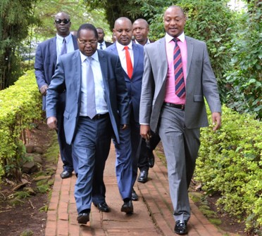 Embu Governor Martin Wambora and county assembly speaker Josiah Thiriku.