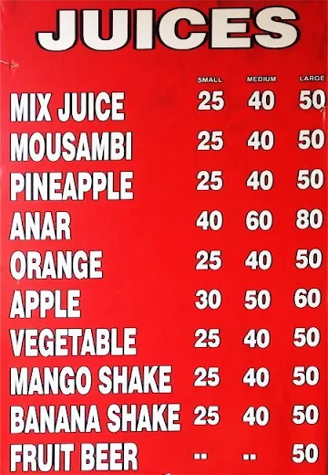 Bhutani Juices & Shakes menu 