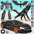 Wolf Robot Car Transform Game icon