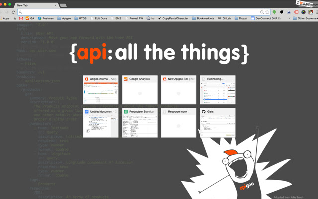 API all the things chrome extension