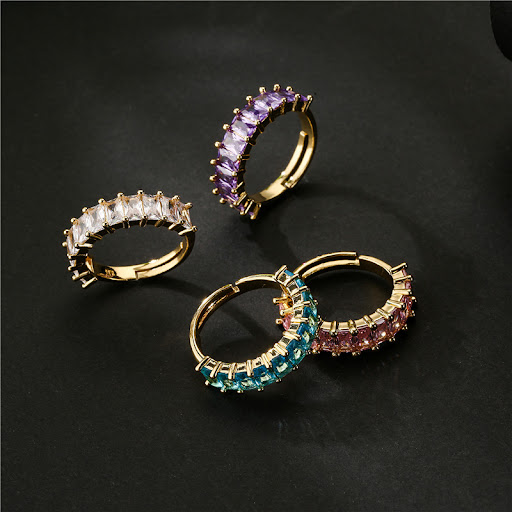 Title 4, Personalized T Square Zircon Ring for Women Uni...