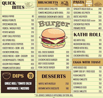 Chapora Junction menu 