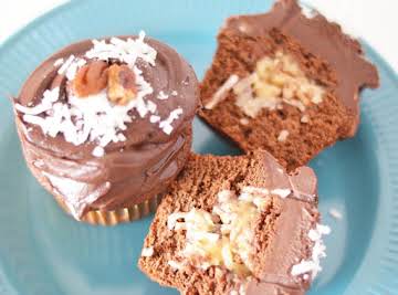 German Chocolate Filled Cupcakes