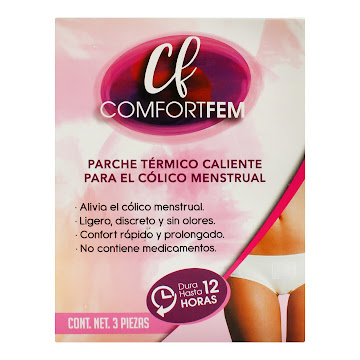 Parche Térmico Comfortfem Para Cólico Mestrual x 3 und