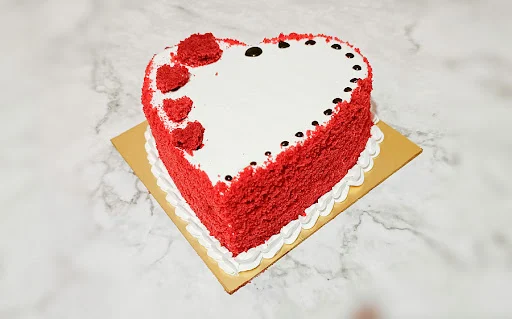 Mini Red Velvet Heart Cake [Pure Eggless 350Gms]