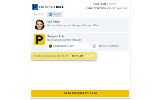 Prospect Role 2: Find email leads