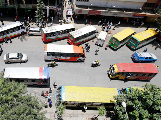 Matatus in the Central Business District/FILE