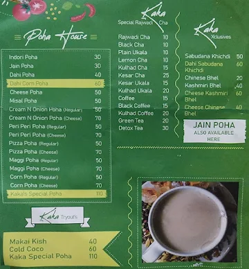 Kaka Na Cha Poha menu 