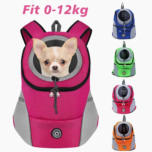 New Dog Pet Backpack Carrier Travel Bag Front Pack Breathable Adjustable with Safety Reflective Strips for Hiking Outdoo