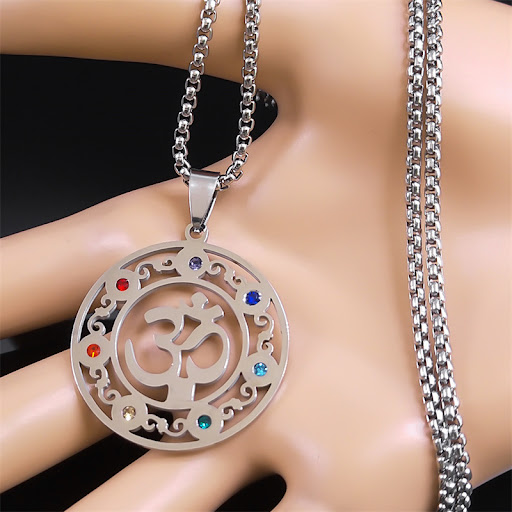 Title 5, Silver Mens and Womens Sacred Geometry Neckla...