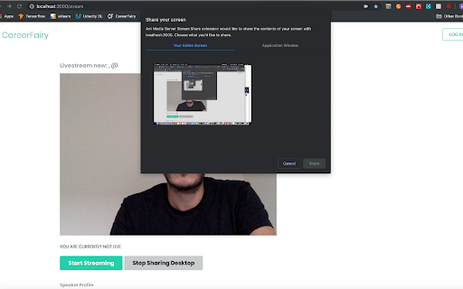 CareerFairy Screen Share extension