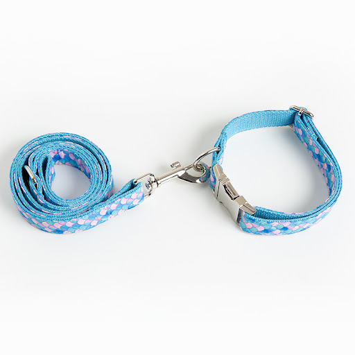 Title 3, Mermaid Pet Collar and Leash Set, Stylish and S...