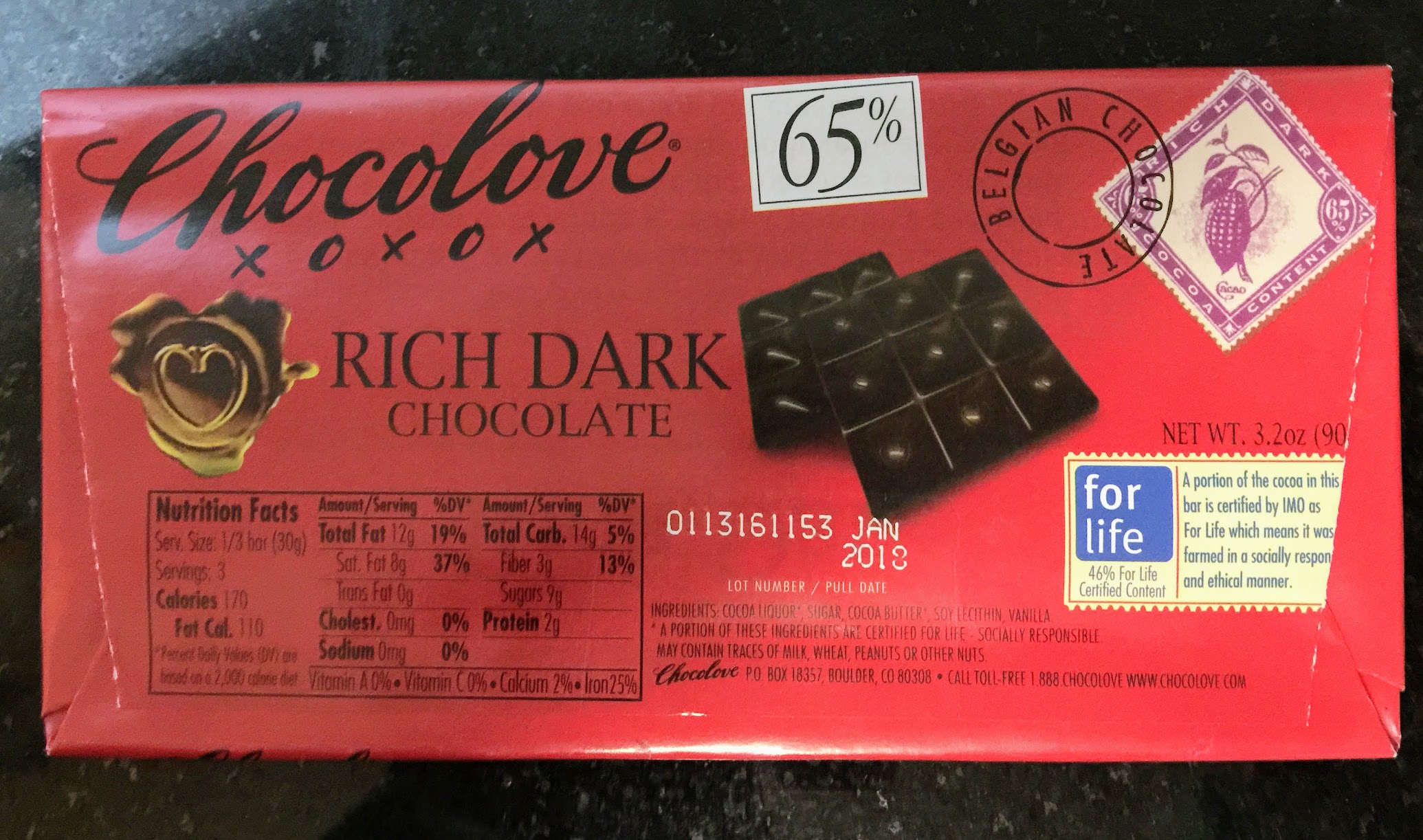 65% chocolove bar back