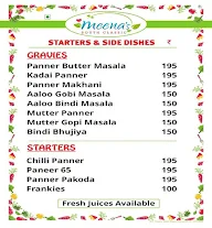 Meena's South Classic menu 2