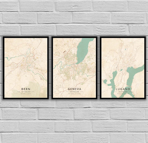 Title 7, Geneva Lugano St Gallen Austria Switzerland Poster