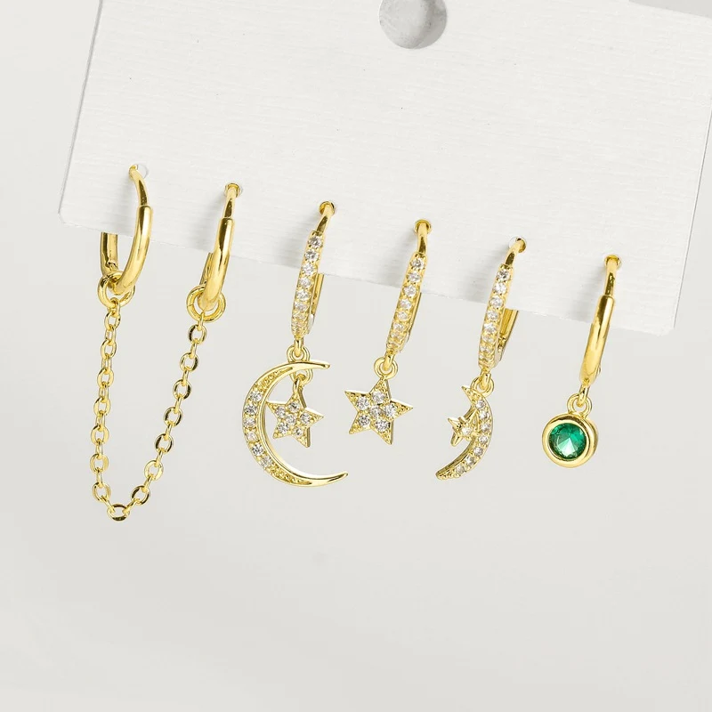 Title 4, Fashion Star And Moon Suit oorclip, trendy oora...