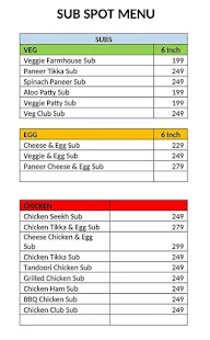 Sub Spot menu 1