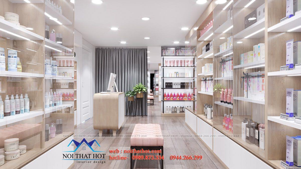 thiết kế shop mỹ phẩm nhỏ