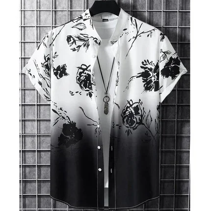 Title 3, Camisa Hawaiana Casual con Estampado Degradado ...