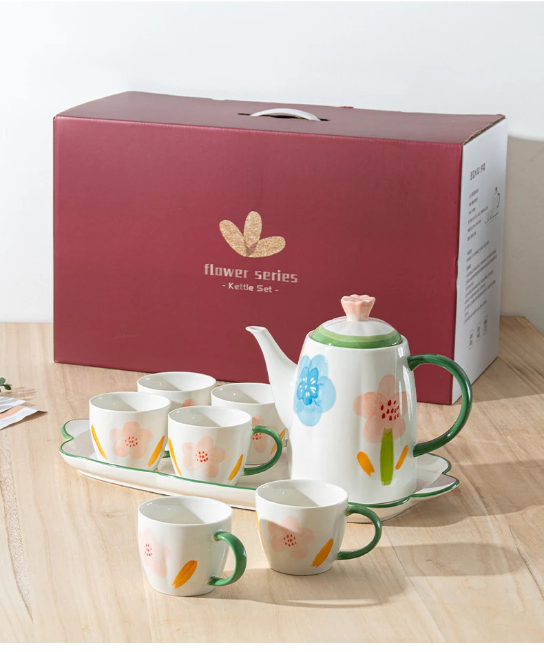 Onderglazuur Porseleinen Water Servies Theekopjes Theeset Voor een Verfijnde Thee-ervaring met Smaak