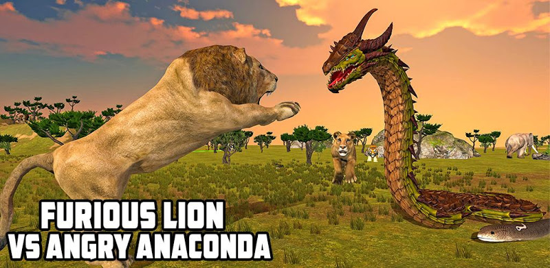 Furious Lion Vs Angry Anaconda Snake