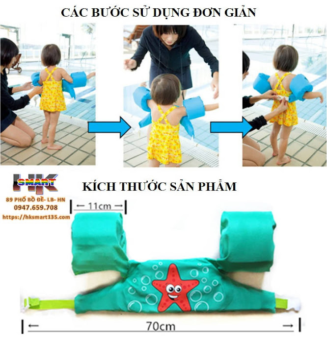 Áo phao bơi đỡ ngực kèm phao tay