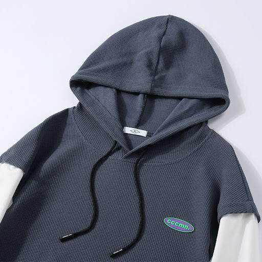 Title 5, Mens Contrast Color Loose Cotton Hooded Sweats...