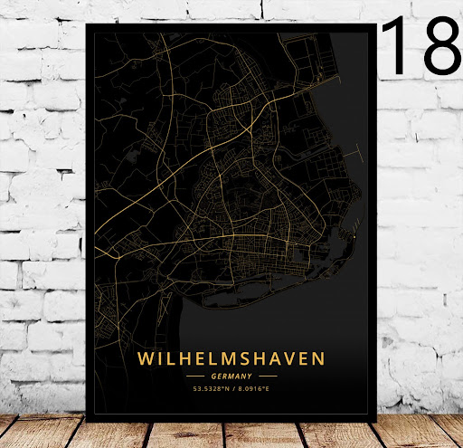 Title 15, Rostock City Poster Home Canvas Decorative Pain...