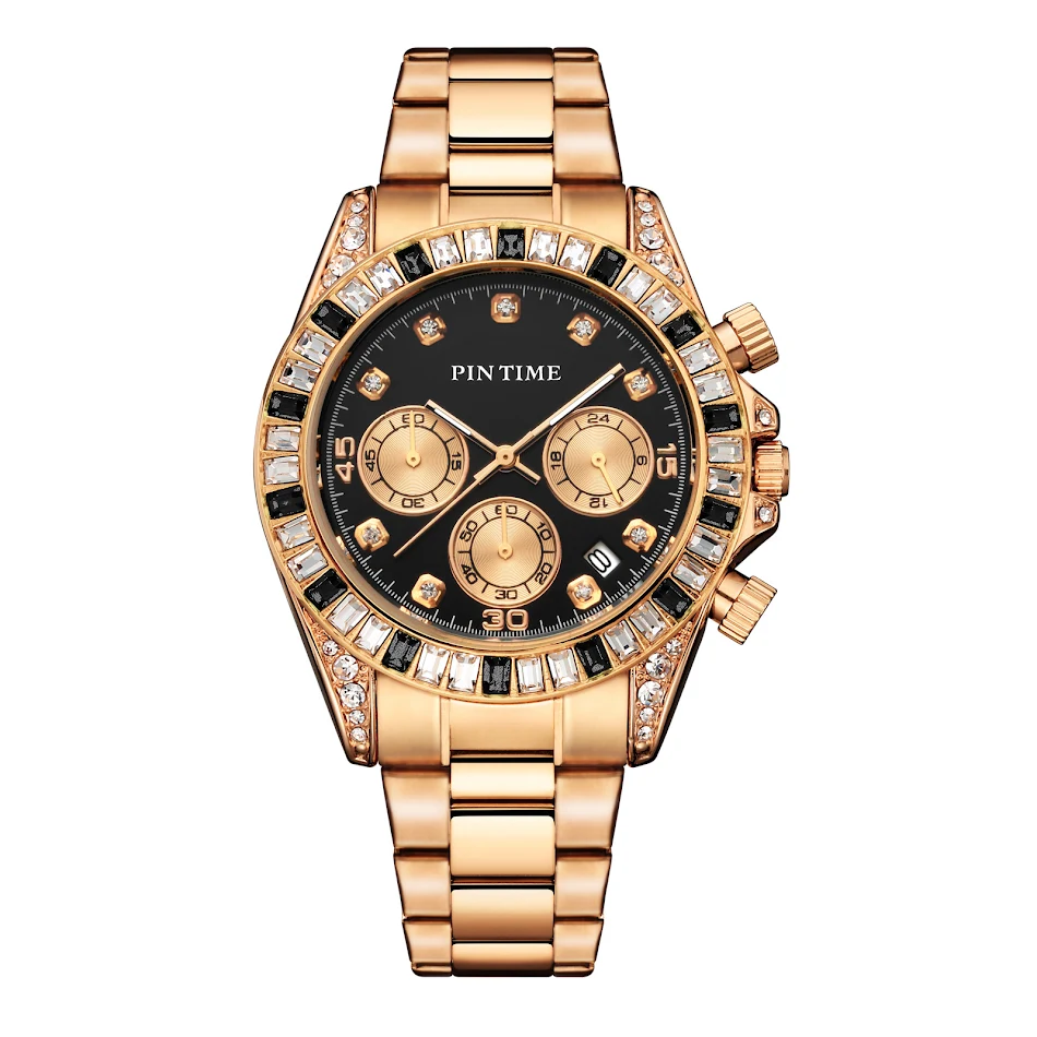 Relógio de pulso de aço inoxidável para homens e mulheres Design elegante Pulseira de aço resistente Conforto e durabilidade Perfeito para uso diário e festas